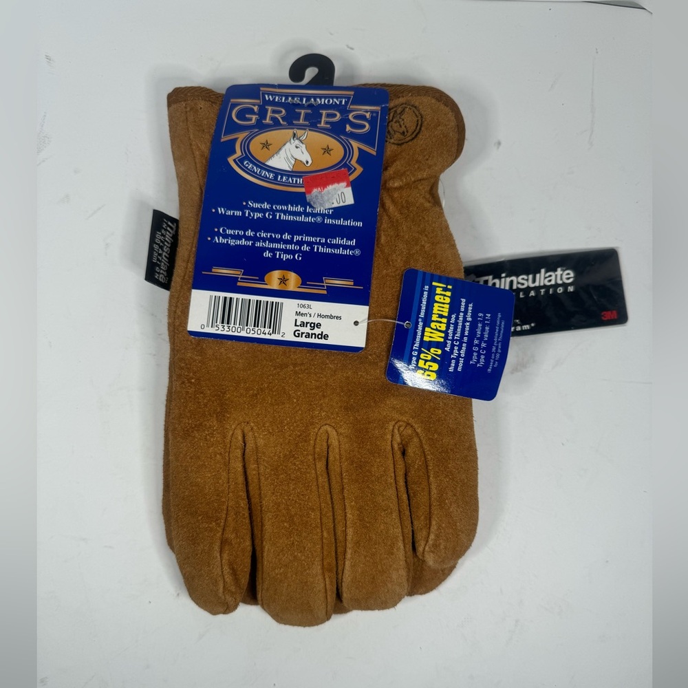 Grips Gloves Men Leather Large